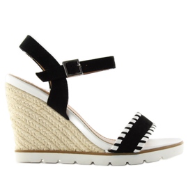 Espadrilky, sandály na klínu Bl-6240 černá