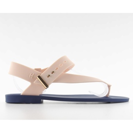 Sandály Meliski Km119 Navy / D. Beige hnědý námořnická modř