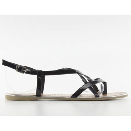 Sandály se stříbrným lemováním h161 černé černá