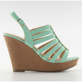 Klínové sandály FA77 Green zelená