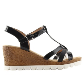 Sandály na klínku FD-76 černé černý