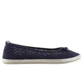 Nádherné krajkové balerínky JX33 Navy námořnická modř