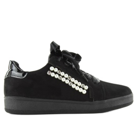 Tenisky s perlami 7173 Black černý