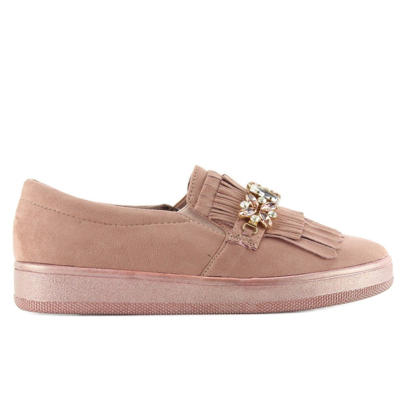 Slipy na perlové podrážce t277p Pink růžový