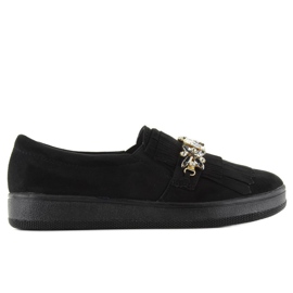 Slipy na perlové podrážce t277p Black černá