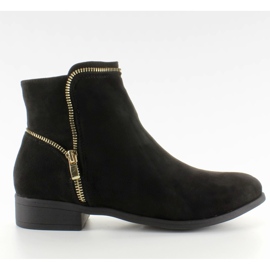 Stylové Chelsea boty se zipy AB02-20 Black černý