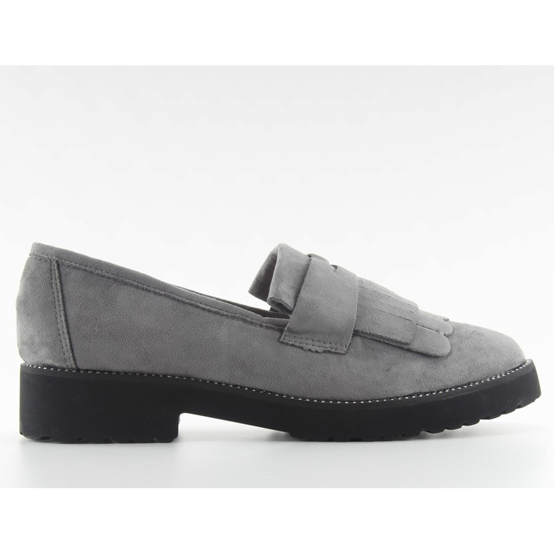 Dámské mokasíny vysoká podešev F173p šedá