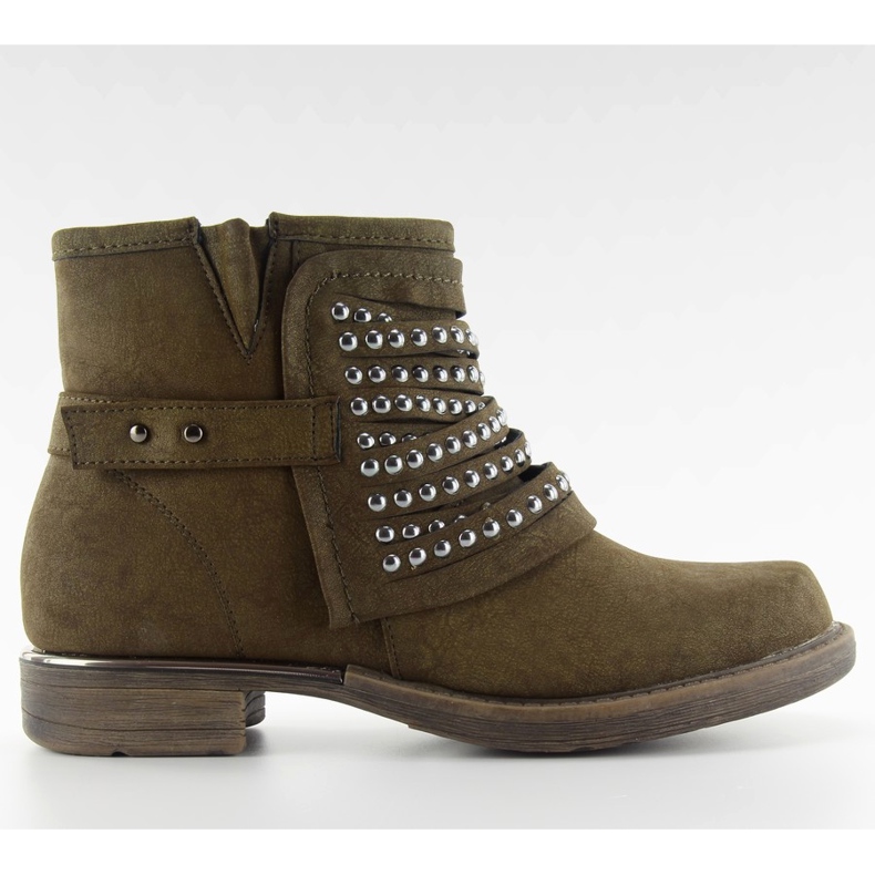 Kozačky vojenského stylu 888-2 khaki zelená