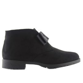 Dámské Chelsea boty s mašlí C-7117 Black černý
