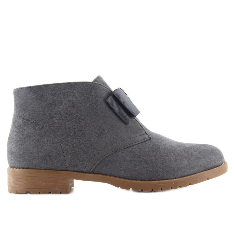 Dámské Chelsea boty s mašlí C-7117 šedá