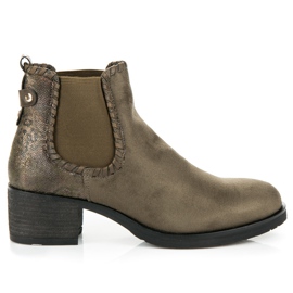 Ideal Shoes Chelsea boty na vysokém podpatku zelený