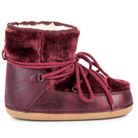 Ideal Shoes Sněhule Claret červený