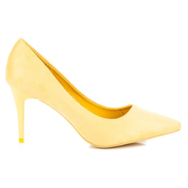 Comer Semišové podpatky žluť