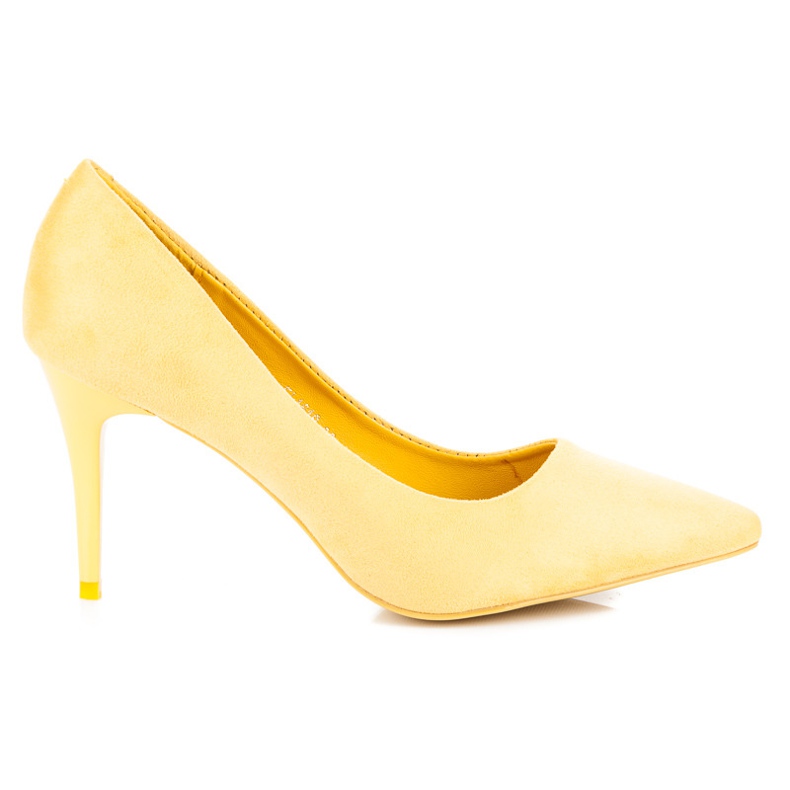 Comer Semišové podpatky žlutá