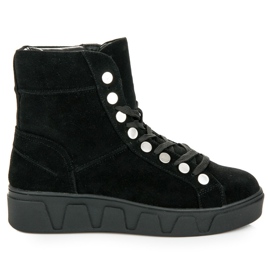 Betler Šněrovací boty na platformě černý