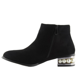 Jodhpur boty s perlami černé wd33p black černý