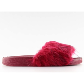 Vínové pantofle s kožešinou zy383-007-1 víno červené Vínové pantofle s kožešinou zy383-007-1 víno červené