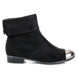 Ideal Shoes Semišové kotníkové boty na zip černá