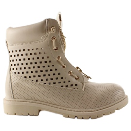 Prolamovaný balmanki zlatý zip R103 Béžová béžový