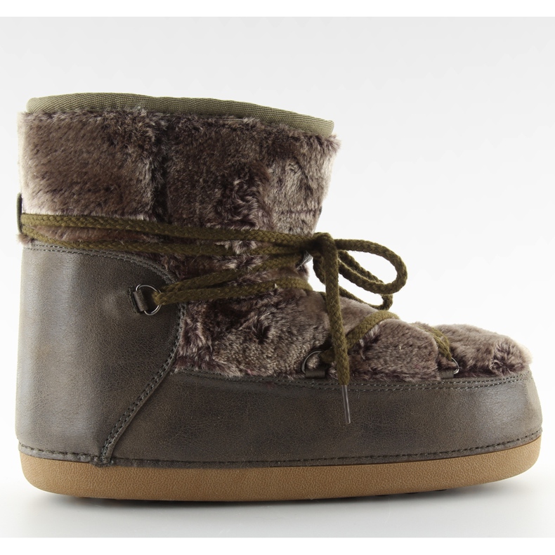 Sněhové vločky měsíc s kožešinovou hnědou hw9501 Kaki hnědý