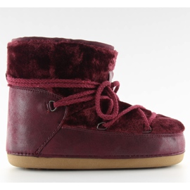 Spící měsíc s kožešinou Bordeaux hw9501 Bordeaux červené