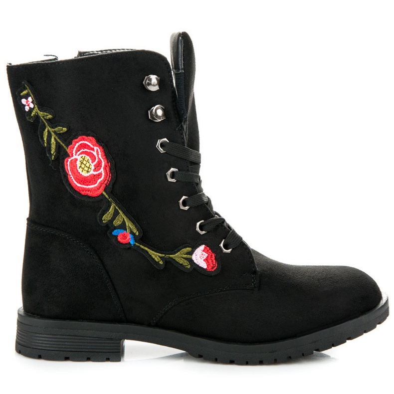 Sport Vyšívané semišové tašky černá