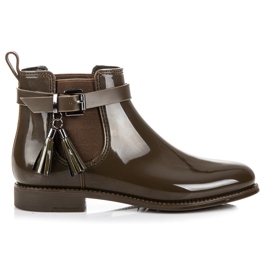 Ideal Shoes Holínky s třásněmi zelený
