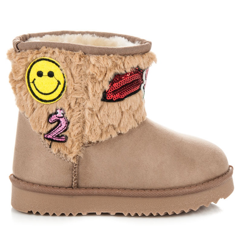 Kylie Mukluki se záplaty hnědý