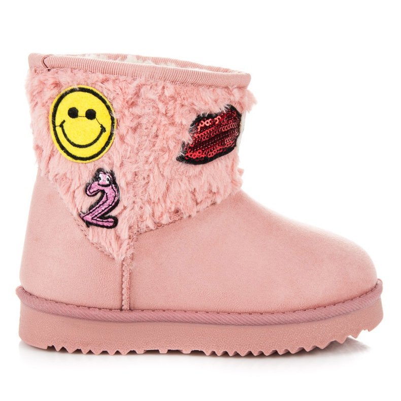 Kylie Mukluki se záplaty růžový