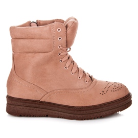 Vices Šněrovací boty na platformě růžový Vices Šněrovací boty na platformě růžový