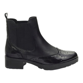 Kotníkové boty Caprice Jodhpur kozačky dámské boty 25405 černý