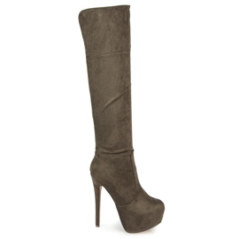 Comer Semišové kozačky na platformě zelený