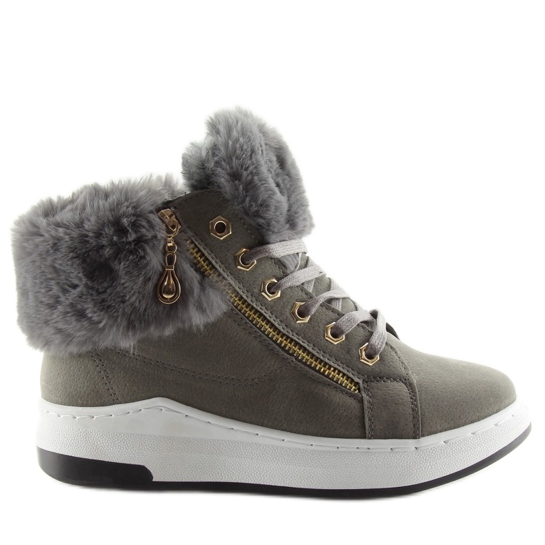 Teplé šedé sportovní boty 16-529 šedá