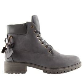 Šedé dřevěné boty pro ženy AT-0623-L Šedé šedá Šedé dřevěné boty pro ženy AT-0623-L Šedé šedá