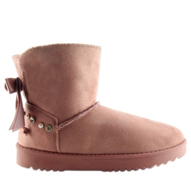 Růžové emuše s perlami DD60 růžové růžový