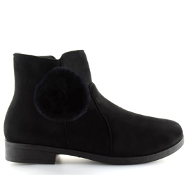 Černé dámské kozačky s bambulí X-15 black černý