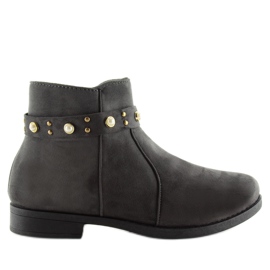 Šedé boty X-19 Šedé Chelsea s perlami šedá