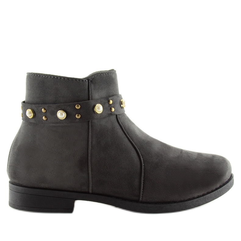 Šedé boty X-19 Šedé Chelsea s perlami šedá