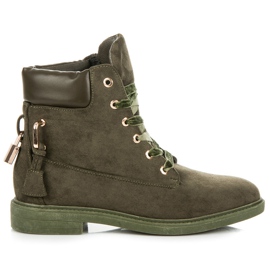 Ideal Shoes Semišové Dělníci Svázané Stuhou zelený
