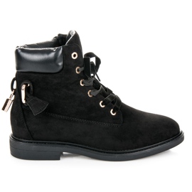 Ideal Shoes Semišové Dělníci Svázané Stuhou černý