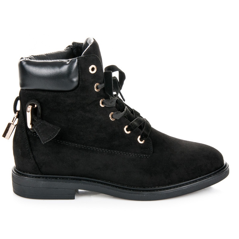 Ideal Shoes Semišové Dělníci Svázané Stuhou černá