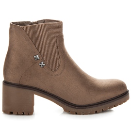 Milaya Boty Na Širokém Sloupku hnědý