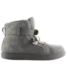 Šedé teplé tenisky Bok-1122 D. Grey šedá Šedé teplé tenisky Bok-1122 D. Grey šedá