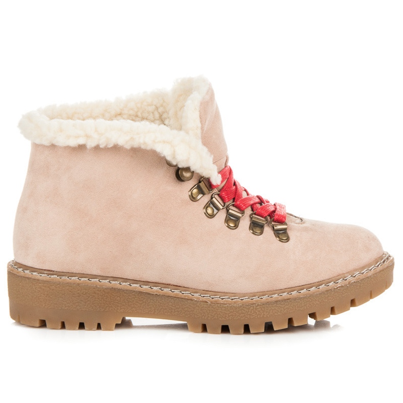 Vices Nízké kozačky s ovčím kožichem hnědý