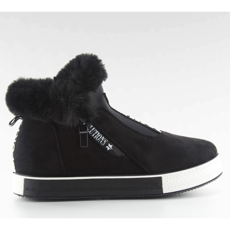 Černé zateplené sportovní boty nb128p černé černá