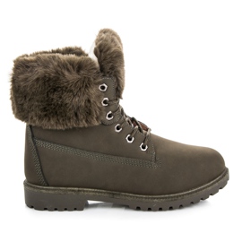 Trapery s kožešinou zelený