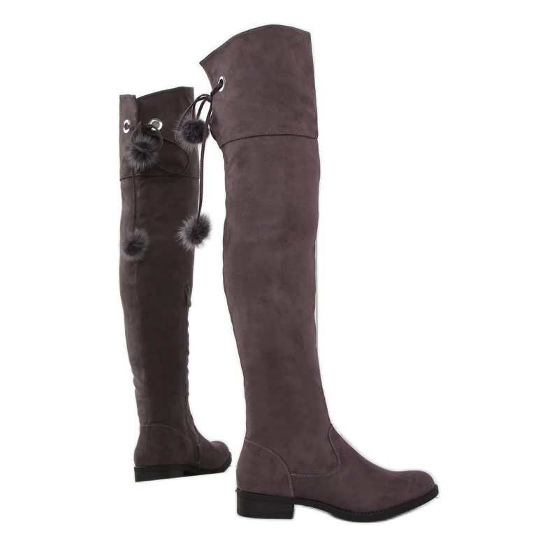 Mocha mušketýrské boty s bambulí vícebarevný hnědý