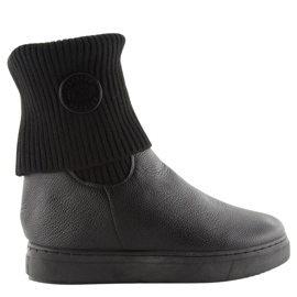 Kozačky s vlněným svrškem černé NB30 Black černý