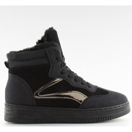 Černé zateplené tenisky BOK-1103 černé černá