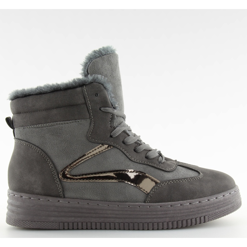 Tenisky zateplené šedé BOK-1103 tmavě šedé šedá